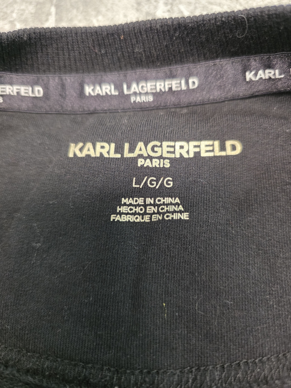 Womens Karl Lagerfeld Paris Black Crewneck Gold Silhouette Love From Paris - Picture 4 of 6